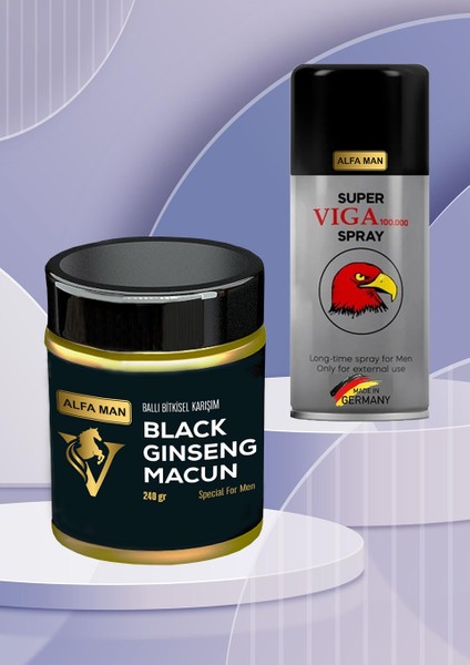 Alfa Man Black Ginseng Macun 240 gr VGA 100000 Geciktiren Sprey