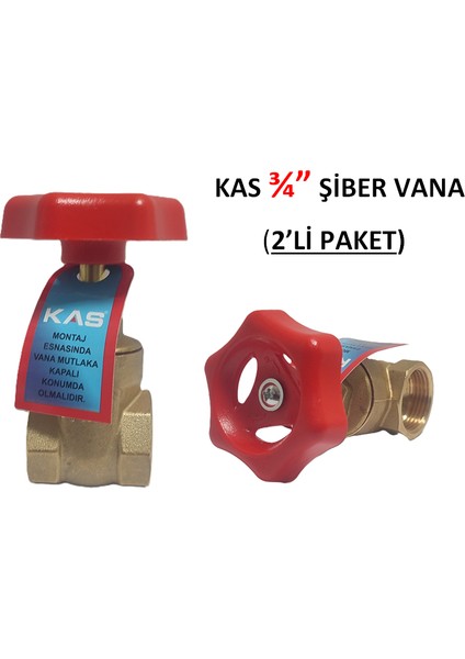 3/4" DN20 Şiber Vana 2'li Paket (Su Sayacı / Saati Vanası) - Cyber Valve