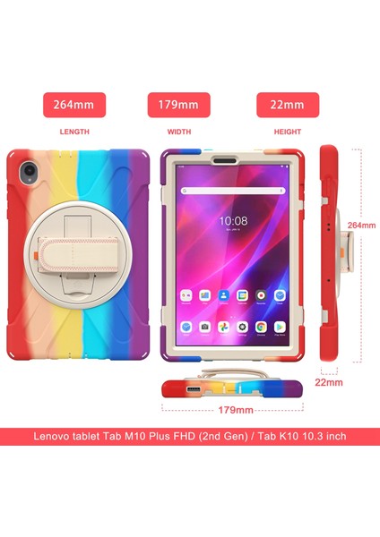 Lenovo Tab K10 / M10 Plus Için Silikon + Pc Kılıfı (Yurt Dışından)
