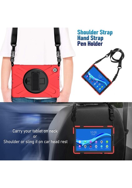 Lenovo Tab M10 Plus TB-X606F Darbeye Dayanıklı Silikon + Pc Kılıfı Için (Yurt Dışından) modelleri