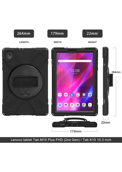 Lenovo Tab K10 / M10 Plus Için Silikon + Pc Kılıfı (Yurt Dışından)