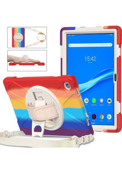 Lenovo Tab M10 Plus 10.6 3. Nesil 2022 (Renkli Kırmızı) Kılıf (Yurt Dışından)