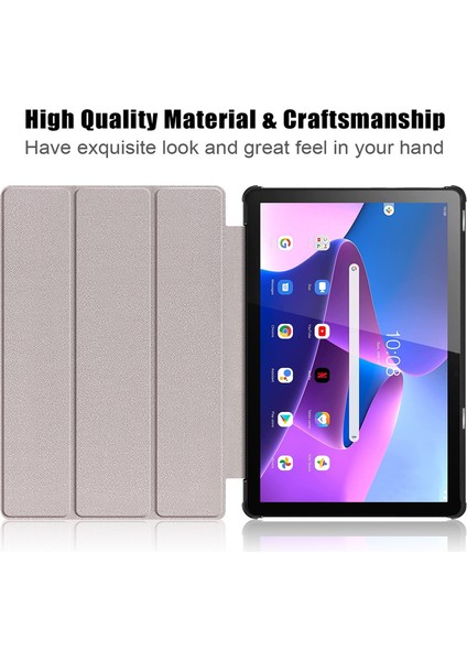 Lenovo Tab M10 10.1 3. Nesil Deri Akıllı Tablet Kılıfı (Yurt Dışından)