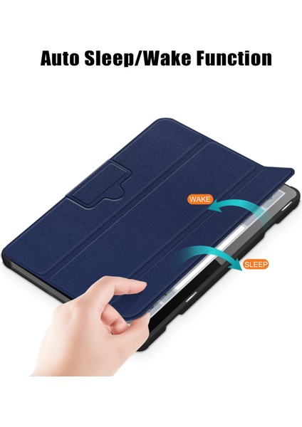 Lenovo Tab M10 10.1 3. Nesil Deri Akıllı Tablet Kılıfı (Yurt Dışından)