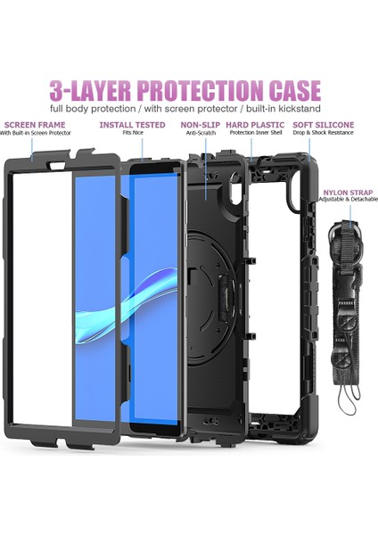 Lenovo Tab M10 Hd TB-X306X Için Silikon + Pc Tablet Kılıfı (Yurt Dışından) fırsatları