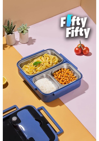 Lunch Box 1000 ml Tek Kat 3 Bölmeli Metal Kaşıklı Yeni Nesil Sefer TASI-FFLBOX10164