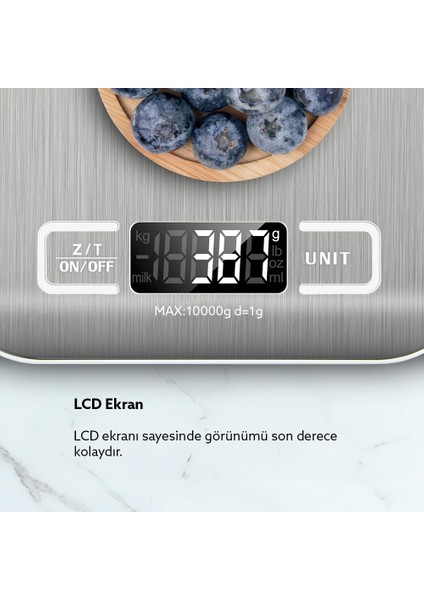 Assistant LED Ekranlı Hassas Dijital Mutfak Tartısı 10KG-1GR