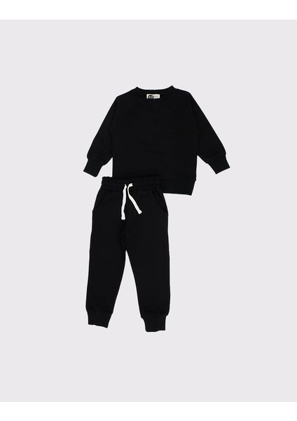 Çocuk Yaka Ribana Detaylı Sweat Eşofman Takımı