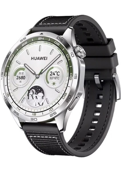 Huawei Watch Gt5 46 mm ile Uyumlu Kordon Dikiş Desenli 22 mm Jazzy Spor Kayış