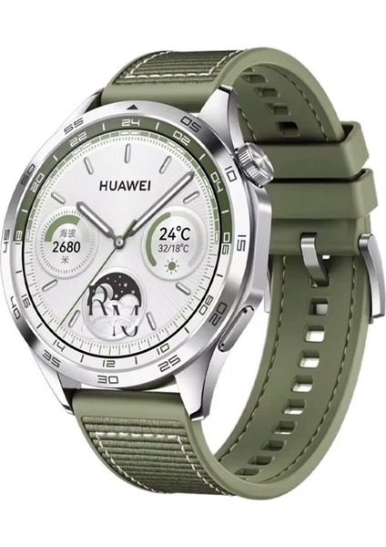 Huawei Watch Gt4 46 mm ile Uyumlu Kordon Dikiş Desenli 22 mm Jazzy Spor Kayış