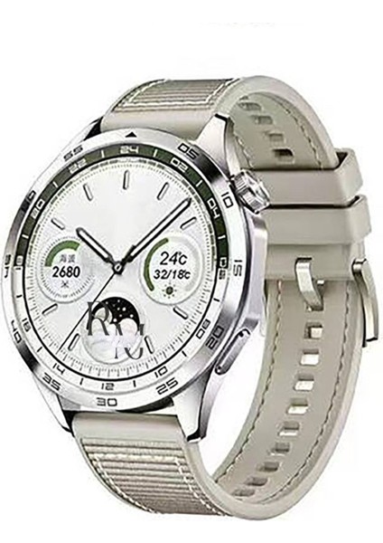 Huawei Watch Gt4 46 mm ile Uyumlu Kordon Dikiş Desenli 22 mm Jazzy Spor Kayış
