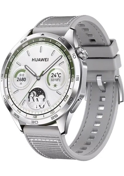 Huawei Watch Gt4 46 mm ile Uyumlu Kordon Dikiş Desenli 22 mm Jazzy Spor Kayış