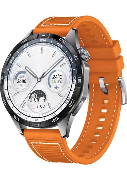 Huawei Watch Gt 3 Active (46MM) Ile Uyumlu Kordon Dikiş Desenli 22 mm Jazzy Spor Kayış