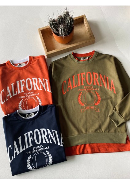 Genç Önü Baskılı T-Shirt Parça Detaylı Sweatshirt