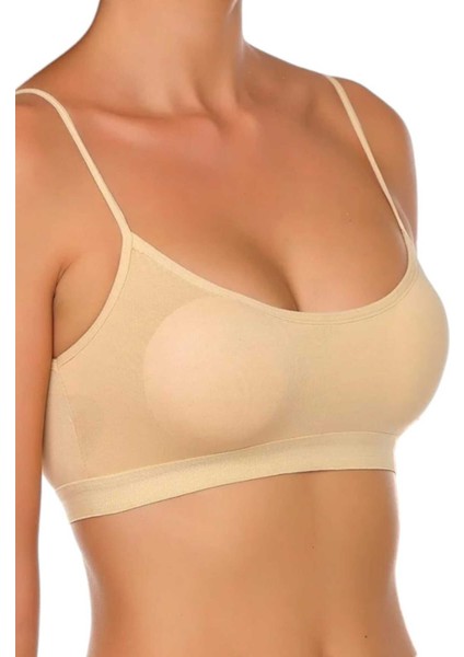 Kadın Ince Askılı Pedli Büstiyer Yarım Atlet Sütyen 3'lü Set fırsatları