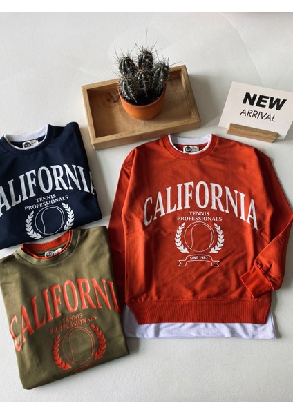 Genç Önü Baskılı T-Shirt Parça Detaylı Sweatshirt