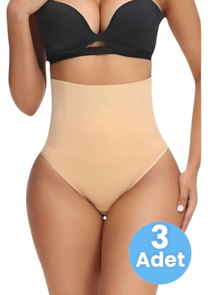 Kadın Dikişsiz Yüksek Bel Karın Toparlayıcı String Korse 3'lü Set fiyatları