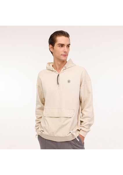 Filaz Erkek Bej Kapüşonlu Hoodie