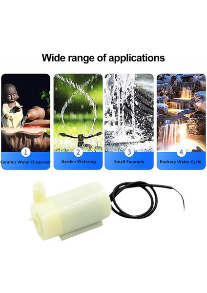 USB Girişli Mini Dalgıç Dik Su Pompası IP68 Saatte 80-120 Litre modelleri