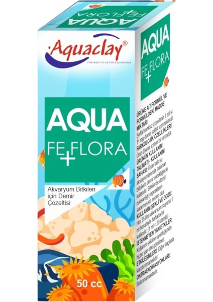 Aquaclay Fe+Flora 50CC Akvaryum Bitkileri Için Demir Çözeltisi