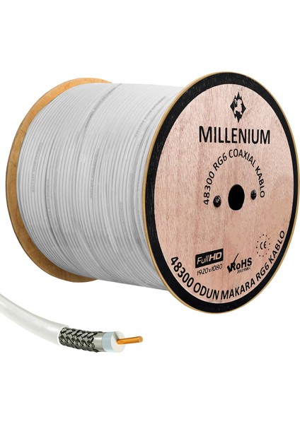 Mıllenıum Anten Kablosu Rg6 U4 48 Tel 300 Metre