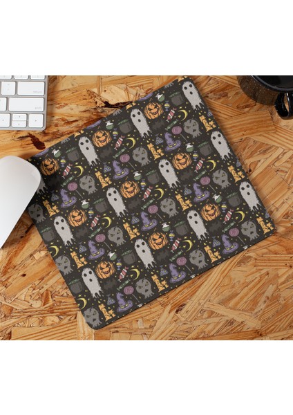 Nino Store Halloween Temalı Cadılar Bayramı 6 Hediyelik Baskılı Mousepad