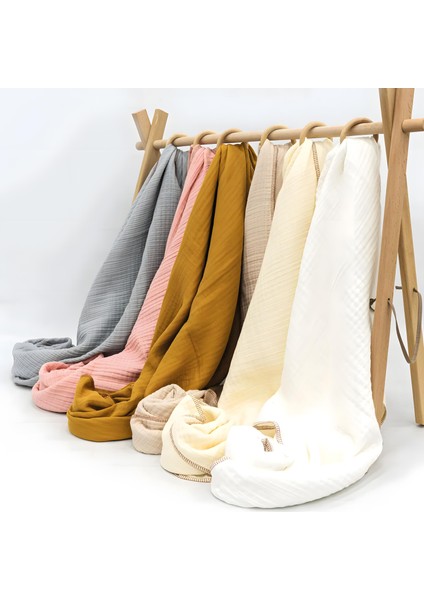 %100 Pamuk 4 Katlı Müslin Bebek Battaniyesi, Bebek Kundağı, Müslin Örtü, Yenidoğan Kundak, Soft Seri modelleri