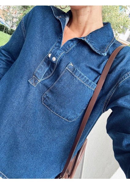 Kadın Özel Seri Denim Pantolon Gömlek Mavi Takım indirimleri