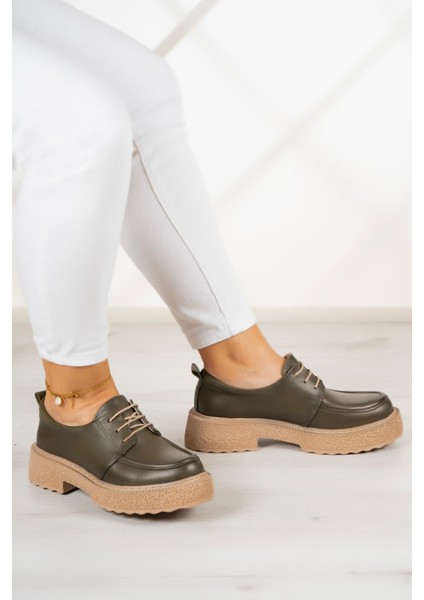 Ashley Haki Deri Loafer Ayakkabı