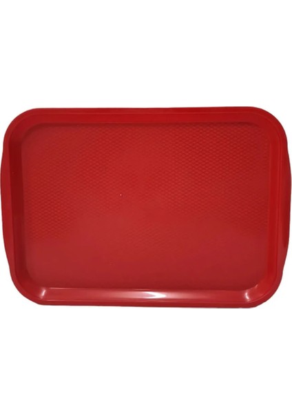 Büyük Boy Kırmızı Plastik Servis Tepsisi Kırılmaz Lokanta Büfe Fast Food Kullanım ( 53 X37 Cm) fırsatları