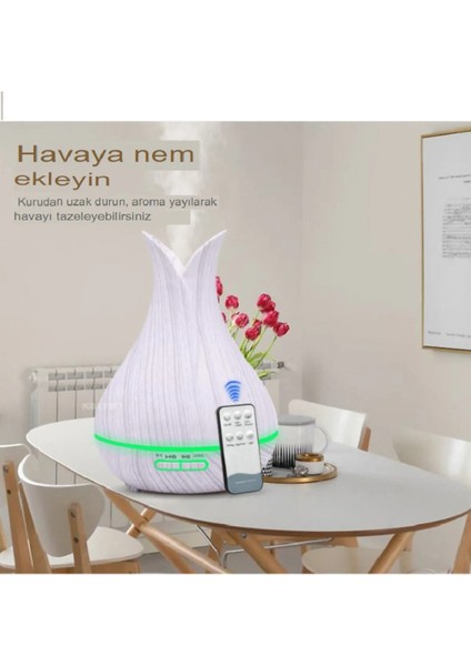 550 ml Aroma Difüzörü Buhar Ultrasonik LED Işıklı Oda Kokusu Hava Nemlendirici