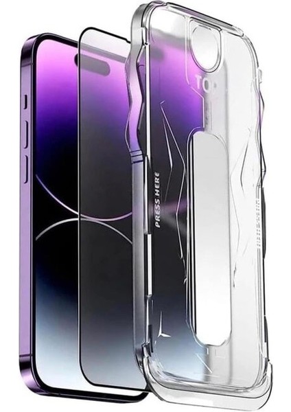 iPhone 15 / 16 Serisi Kolay Uygulama Aparatlı 9h Hd Temperli Cam Ekran Koruyucu ve Kiti
