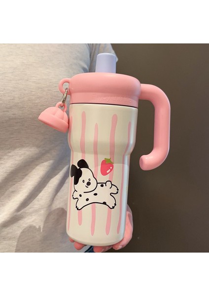 600 ml Karikatür Yaratıcı Kitty Buz Bardağı Açık Taşınabilir Büyük Kapasiteli Kolu Bardak Yüksek Görünümlü Yalıtımlı Bardak (Yurt Dışından)