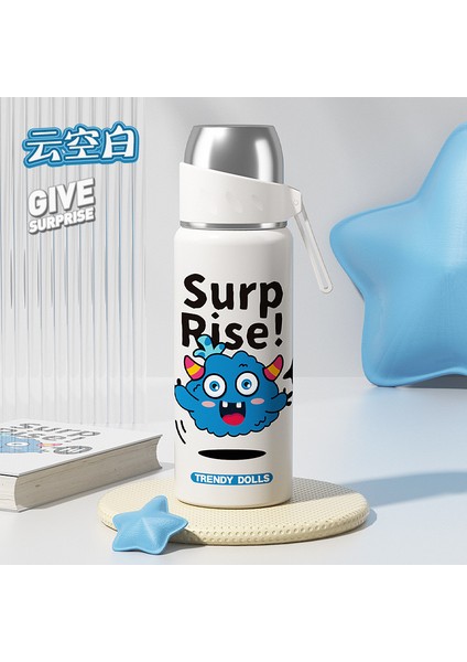 500ML Yeni Çocuk Su Bardağı Termos Bardak, Askılı Sevimli Paslanmaz Çelik Malzeme, Taşınabilir Dış Mekan, Yüksek Değer (Yurt Dışından)