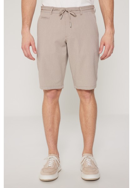 Slim Fit Dar Kesim Yan Cepli Gofre Desenli Şort indirimleri