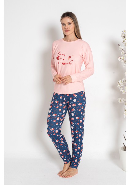 Kadın Termal Pijama Takımı 24487 Somon