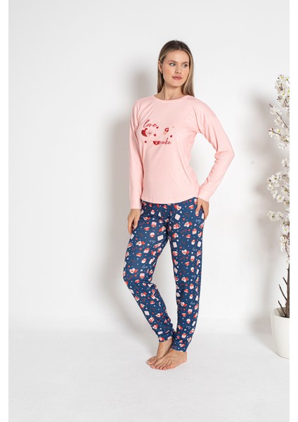 Kadın Termal Pijama Takımı 24487 Somon