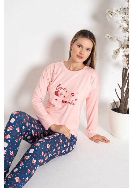 Kadın Termal Pijama Takımı 24487 Somon