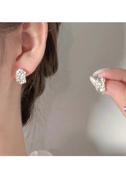 925 Gümüş Iğne Yay Küpe Kore Tarzı Küpeler Üst Düzey Küpeler Niş Inciler Çok Yönlü Mizaç Küpeleri (Yurt Dışından)