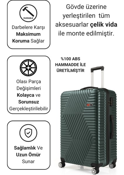 Abs Haki Yeşil Büyük Boy Valiz 600.07-B fiyatları