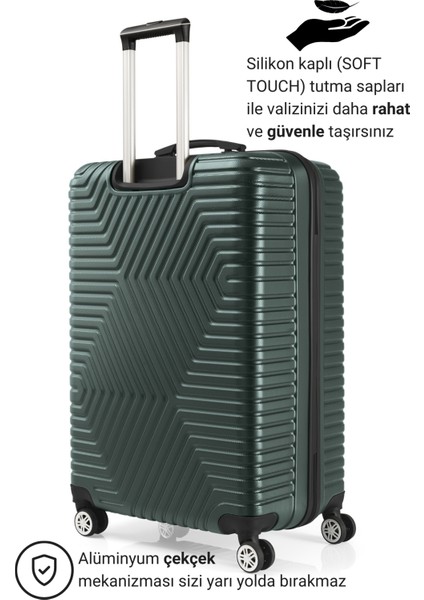 Abs Haki Yeşil Büyük Boy Valiz 600.07-B modelleri