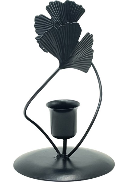 Ginkgo Yaprağı Demir Mumu Tutucusu ve Mumu Depolaması Yaptı. (Yurt Dışından)