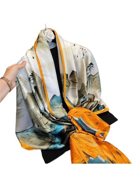 Charlotteeşarp: Hanım Ipek Eşarp, Yağlı Boya, Baskı, Orta Boy Süslemeli Güneşlik, Güneş Kremi, Şal, Plaj Eşarpı (Yurt Dışından)