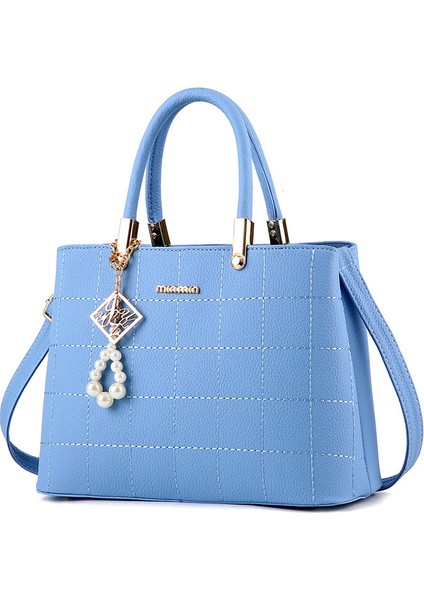 Charlottekadın Çantaları Nakış Ekose Çanta Büyük Kapasiteli Omuz Crossbody Çanta (Yurt Dışından)