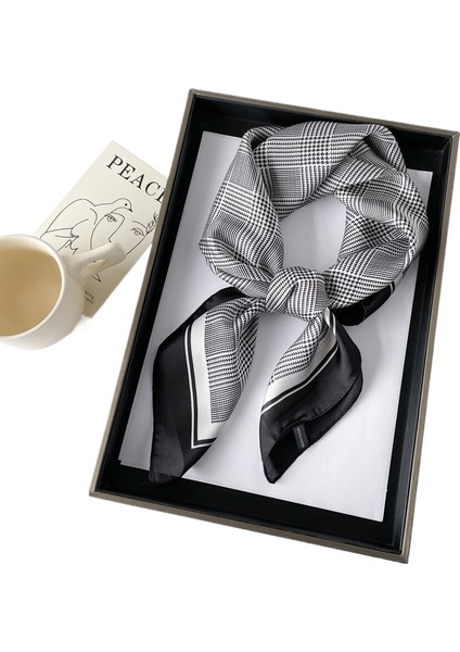 Charlotteyeni 70 Küçük Kare Eşarp Ipek Eşarp Alfabe Baskı Ipek Eşarp Kadın Yeni Profesyonel Eşarp Saten Eşarp (Yurt Dışından)