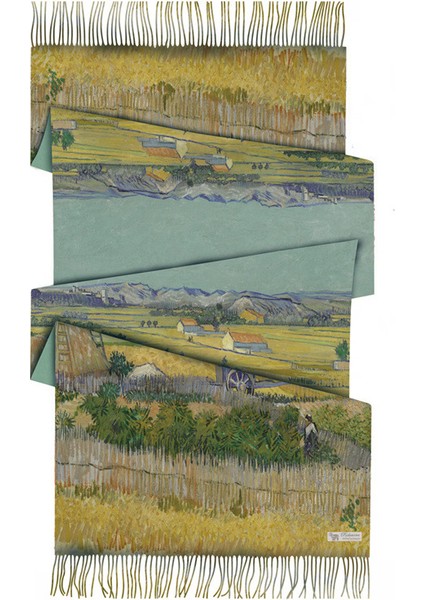 Kaşmir Eşarp, Van Gogh Yağlı Boya, Çift Taraflı Baskılı Boyun, Kış Sıcaklığı, Retro Püsküllü Şal, Yaratıcı ve Benzersiz (Yurt Dışından)