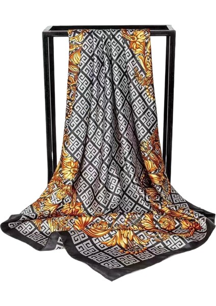 Charlottekare Eşarp, Yüksek Kaliteli Kafa Bandanası, Ipek, Moda Ipek Eşarp, Çok Yönlü Eşarp, Modaya Uygun Şal, Benzersiz ve Çok Yönlü (Yurt Dışından)