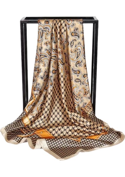 Charlottekare Eşarp, Yüksek Kaliteli Kafa Bandanası, Ipek, Moda Ipek Eşarp, Çok Yönlü Eşarp, Modaya Uygun Şal, Benzersiz ve Çok Yönlü (Yurt Dışından)
