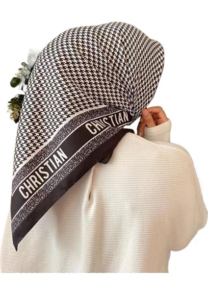 Charlottekare Eşarp, Yüksek Kaliteli Kafa Bandanası, Ipek, Moda Ipek Eşarp, Çok Yönlü Eşarp, Modaya Uygun Şal, Benzersiz ve Çok Yönlü (Yurt Dışından)