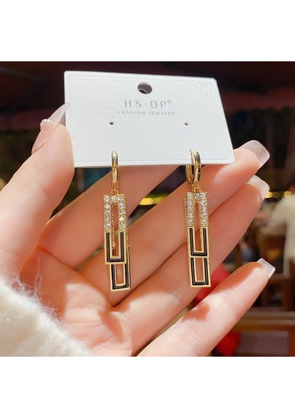 Popüler 925 Gümüş Iğne Küpe Klasik Geometrik Uzun Püskül Küpe (Yurt Dışından)